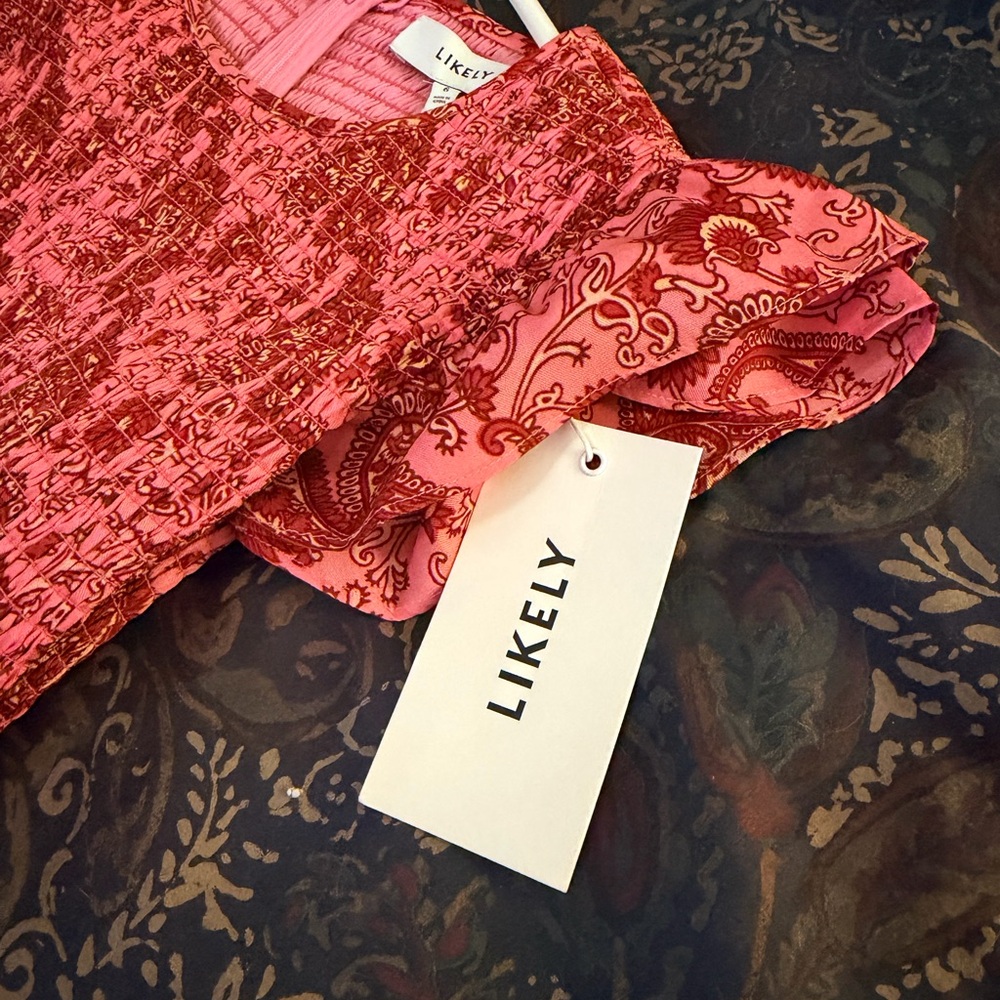 Likely Red and Pink Paisley Dress - Picture 4 of 5